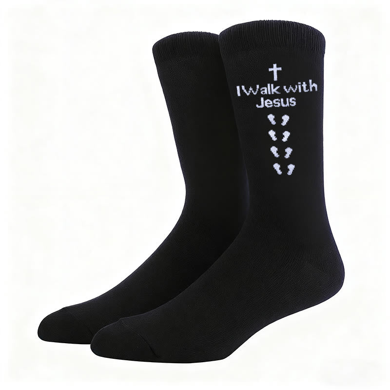 Two - Color Walk with Jesus Statement Unisex Socks