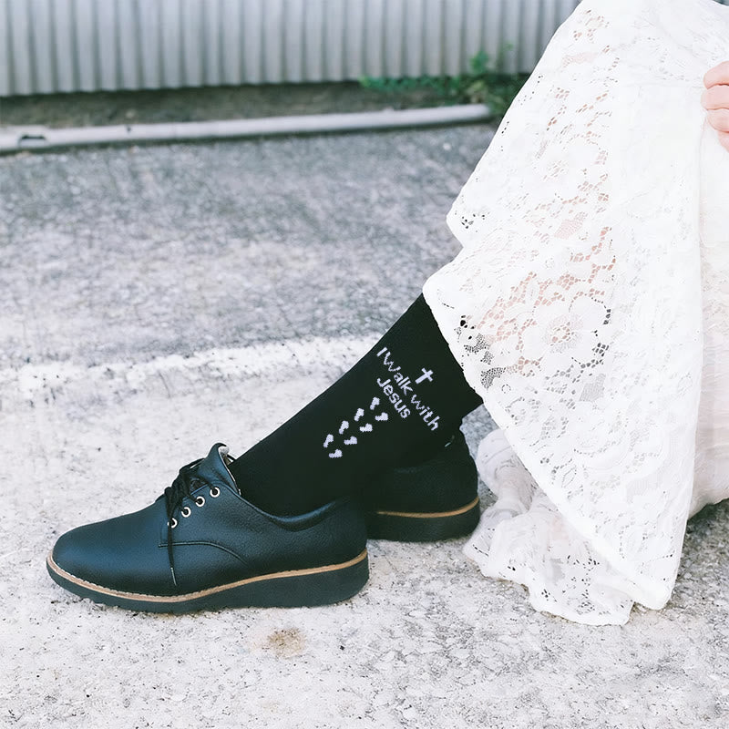 Two - Color Walk with Jesus Statement Unisex Socks