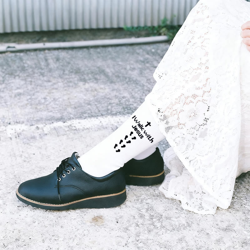 Two - Color Walk with Jesus Statement Unisex Socks