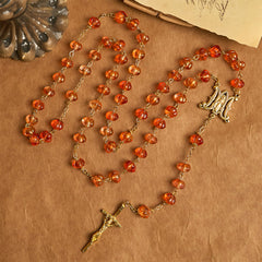 Halloween - Themed Pumpkin - Shaped Beads Rosary with Golden Crucifix