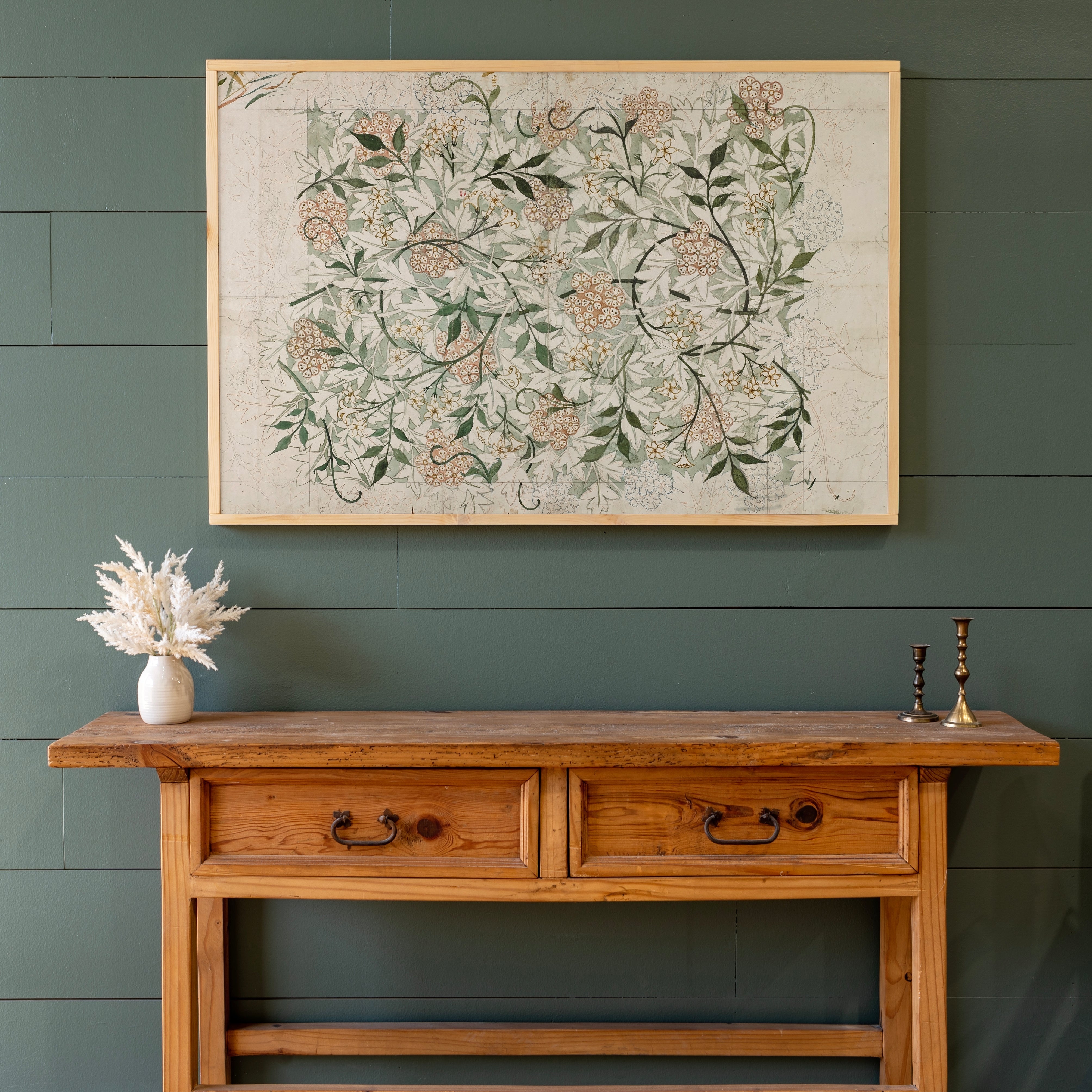 Vintage Textile | Framed Wooden Art - Horizontal