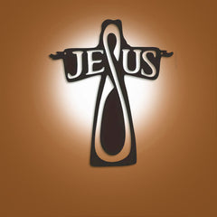 Minimalist Black Metal Jesus Cross Metal Wall Decor