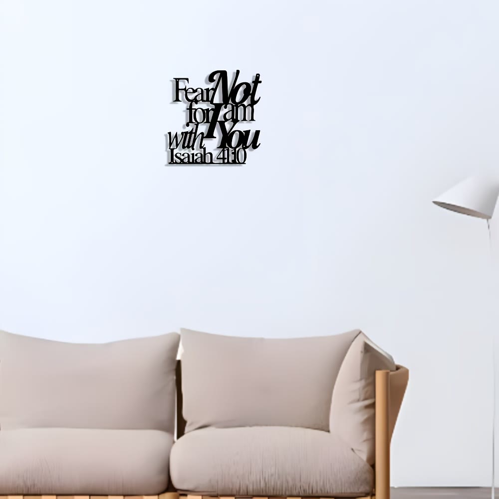 Artistic Black Metal Wall Decor: Isaiah 41:10 Fear Not for I Am with You