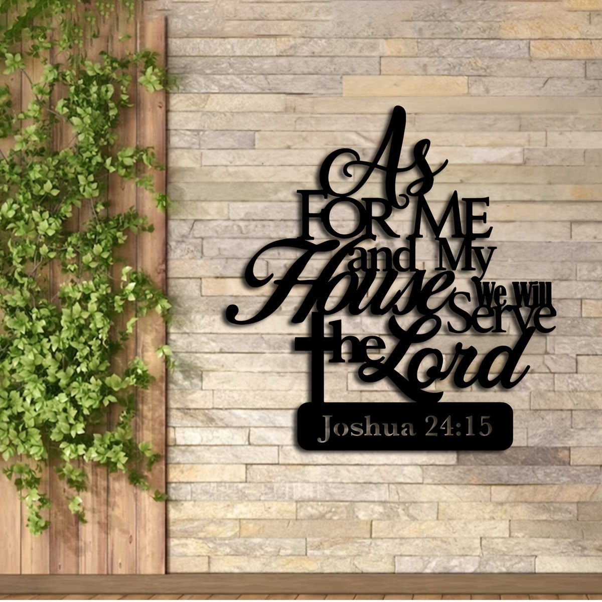 Joshua 24:15 Bible Verse Metal Wall Decor: As for Me and My House