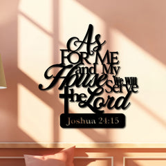 Joshua 24:15 Bible Verse Metal Wall Decor: As for Me and My House
