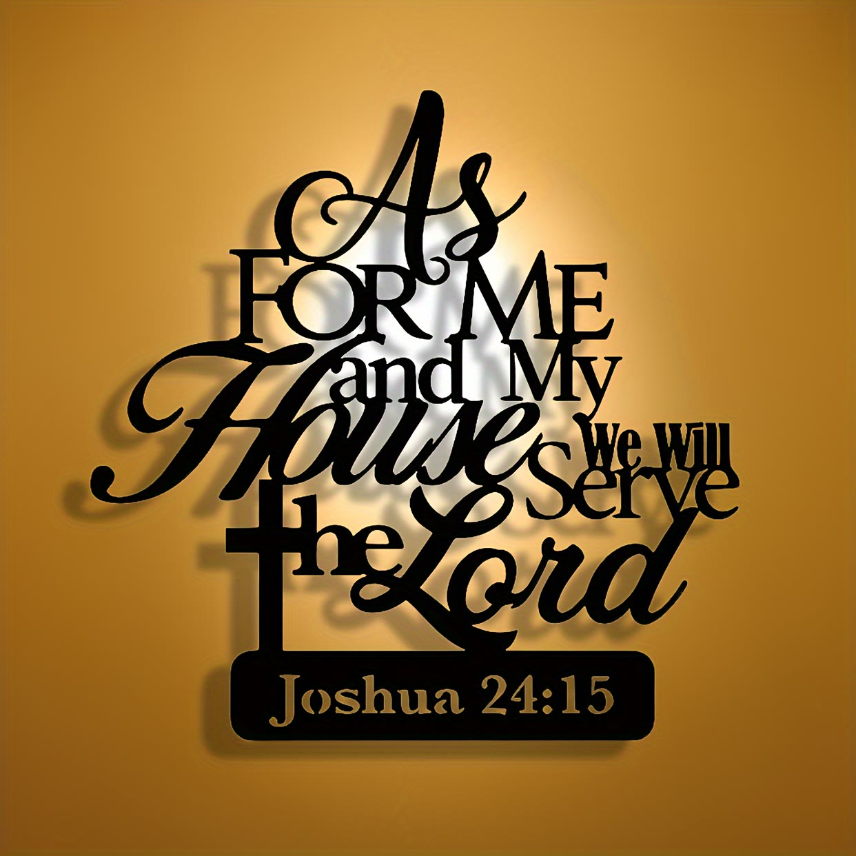 Joshua 24:15 Bible Verse Metal Wall Decor: As for Me and My House