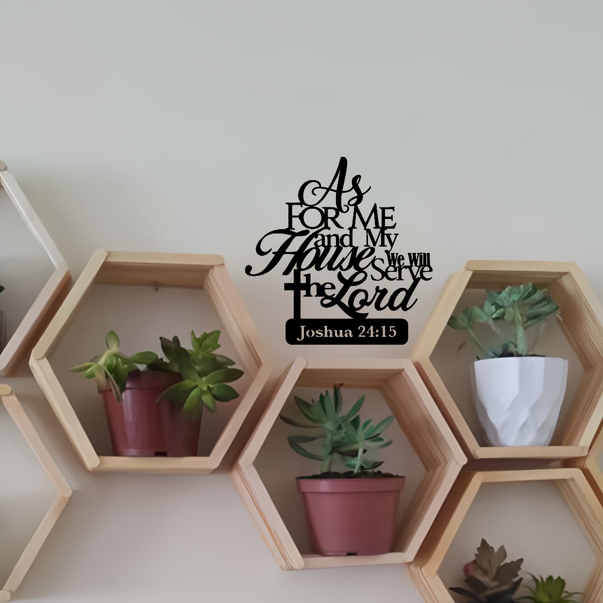 Joshua 24:15 Bible Verse Metal Wall Decor: As for Me and My House