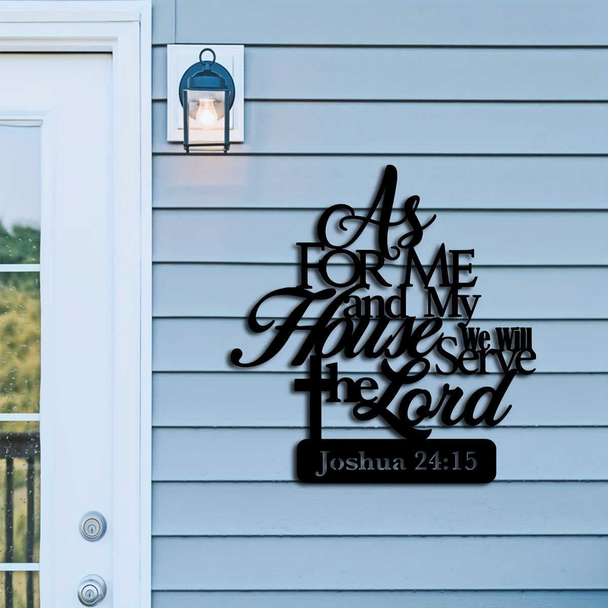 Joshua 24:15 Bible Verse Metal Wall Decor: As for Me and My House