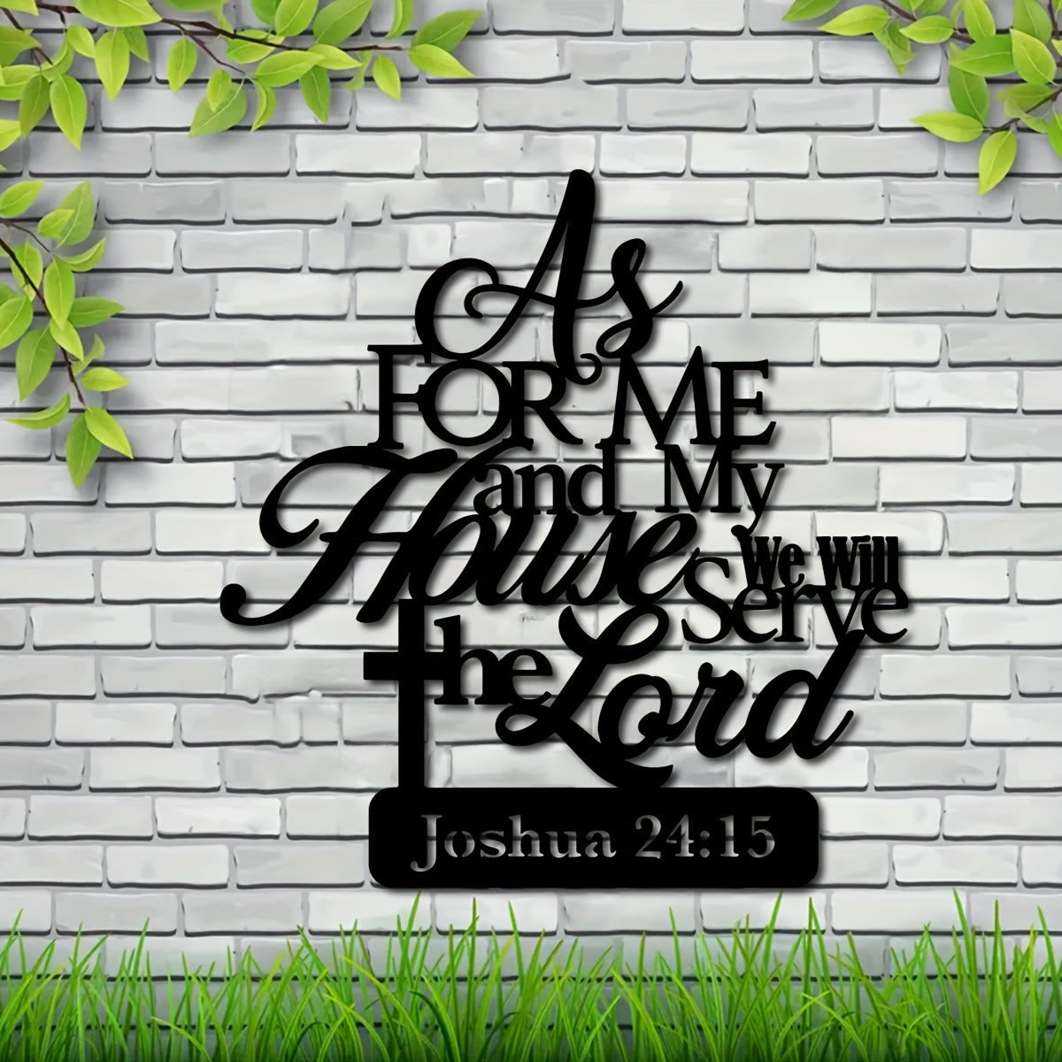 Joshua 24:15 Bible Verse Metal Wall Decor: As for Me and My House