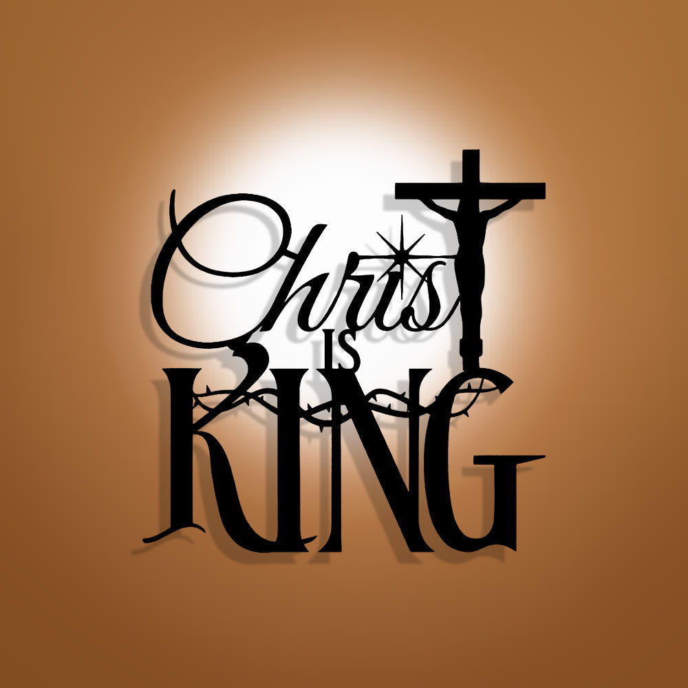 Thorn-Accent Christ Is King Metal Wall Decor: Striking Comfort with Sacred Meaning