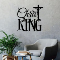 Thorn-Accent Christ Is King Metal Wall Decor: Striking Comfort with Sacred Meaning
