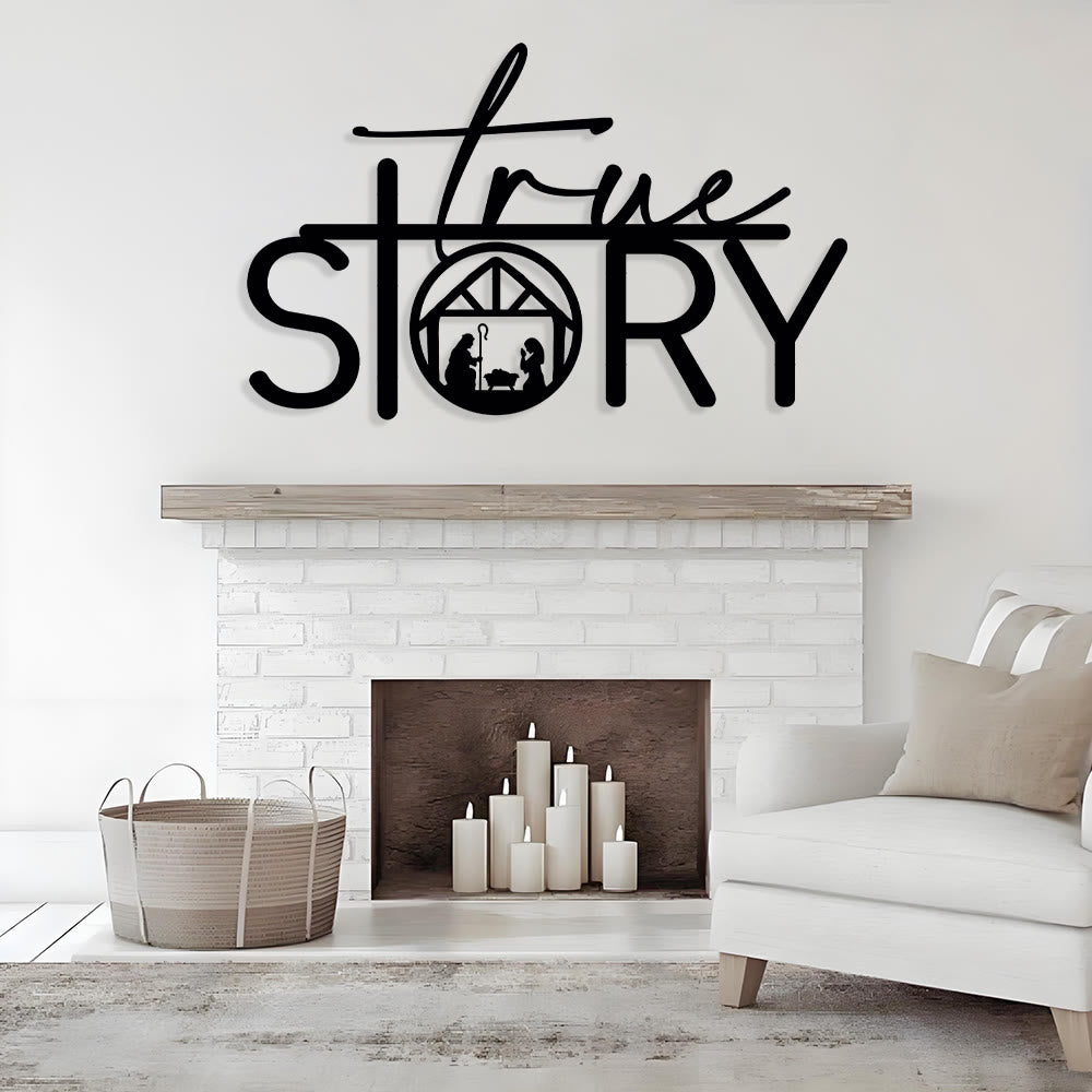 Sacred True Story Metal Wall Decor: Quiet Reminder of the Nativity Story