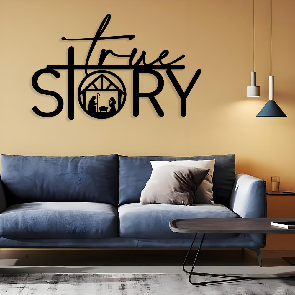 Sacred True Story Metal Wall Decor: Quiet Reminder of the Nativity Story