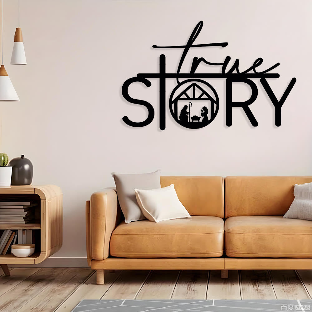Sacred True Story Metal Wall Decor: Quiet Reminder of the Nativity Story