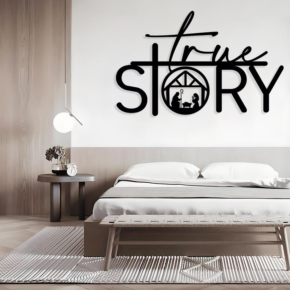 Sacred True Story Metal Wall Decor: Quiet Reminder of the Nativity Story