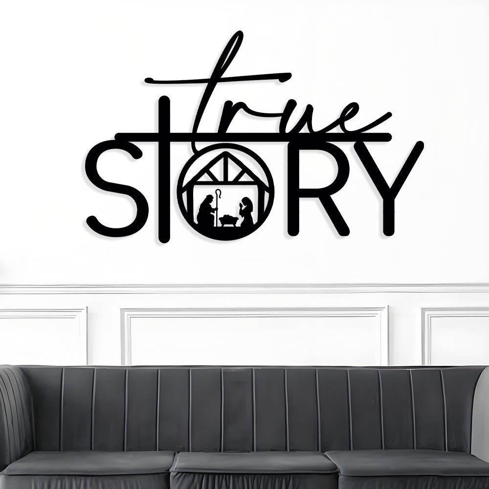 Sacred True Story Metal Wall Decor: Quiet Reminder of the Nativity Story