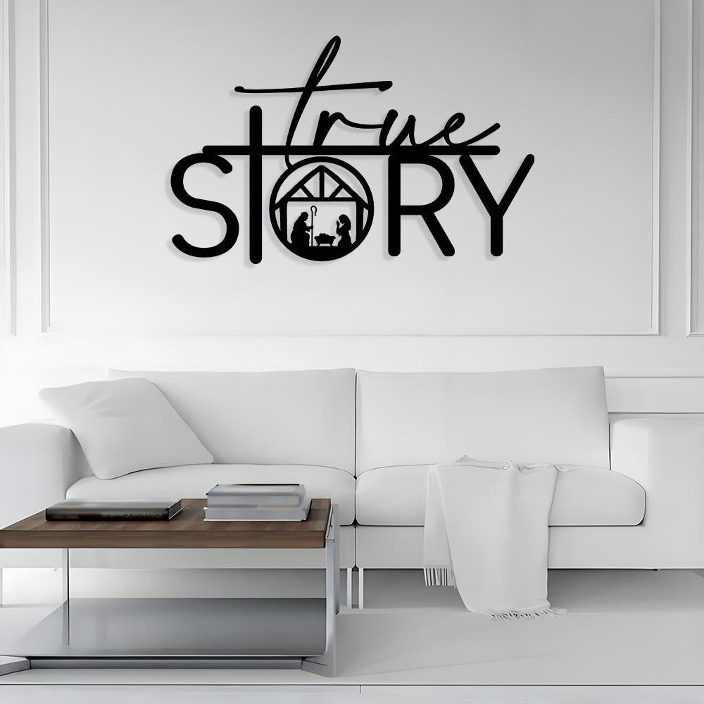 Sacred True Story Metal Wall Decor: Quiet Reminder of the Nativity Story