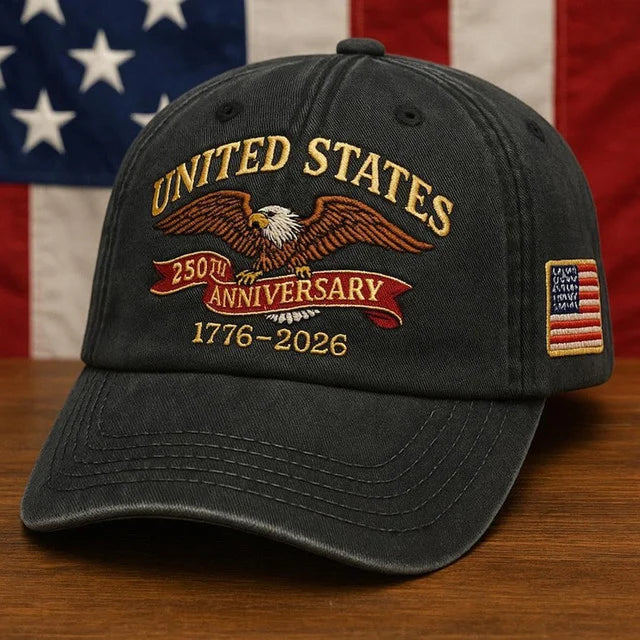 United States 250th Anniversary Embroidered Cap, 1776-2026 Eagle Hat