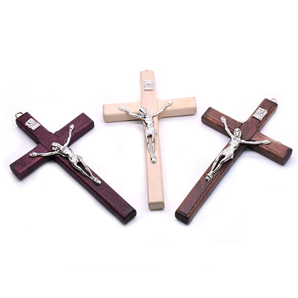 Handcrafted Wooden Crucifix Pendant – Jesus Cross Hanging Ornament