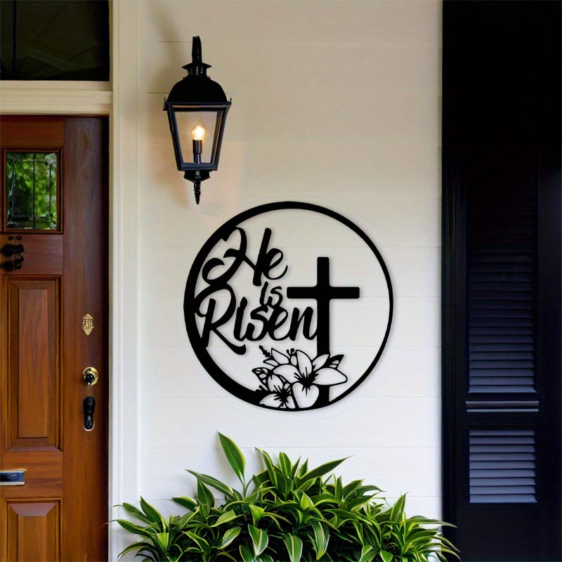 He Is Risen Easter Metal Wall Decor: Resurrection Hope in Spaces