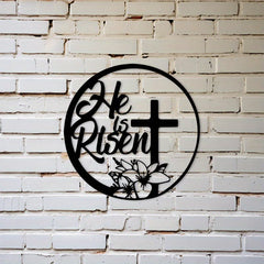 He Is Risen Easter Metal Wall Decor: Resurrection Hope in Spaces