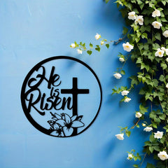 He Is Risen Easter Metal Wall Decor: Resurrection Hope in Spaces
