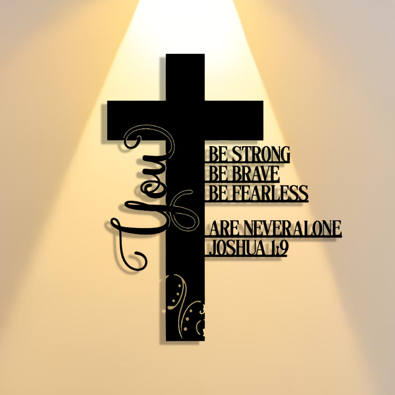 Joshua 1:9 Cross Metal Wall Decor: A Symbol of Fearless Faith