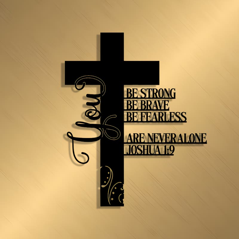 Joshua 1:9 Cross Metal Wall Decor: A Symbol of Fearless Faith