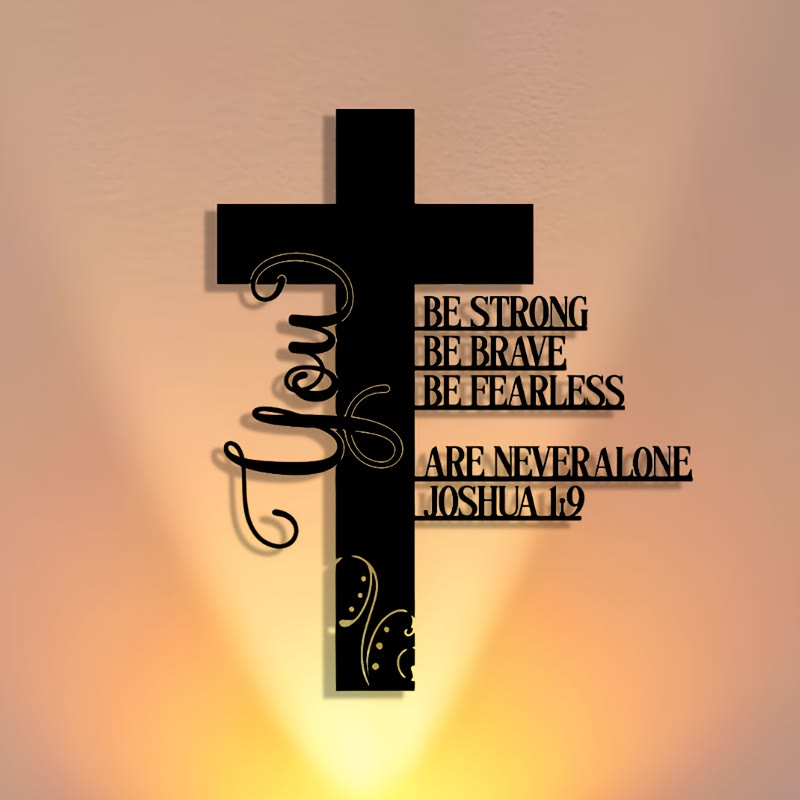 Joshua 1:9 Cross Metal Wall Decor: A Symbol of Fearless Faith