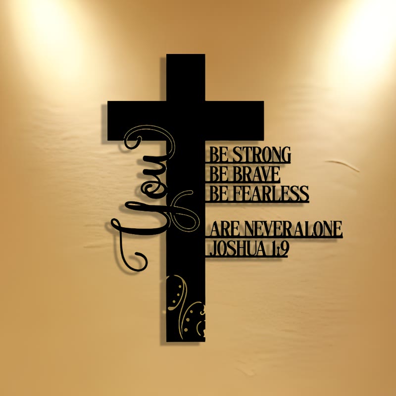 Joshua 1:9 Cross Metal Wall Decor: A Symbol of Fearless Faith
