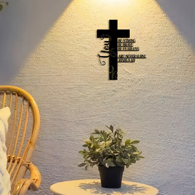 Joshua 1:9 Cross Metal Wall Decor: A Symbol of Fearless Faith