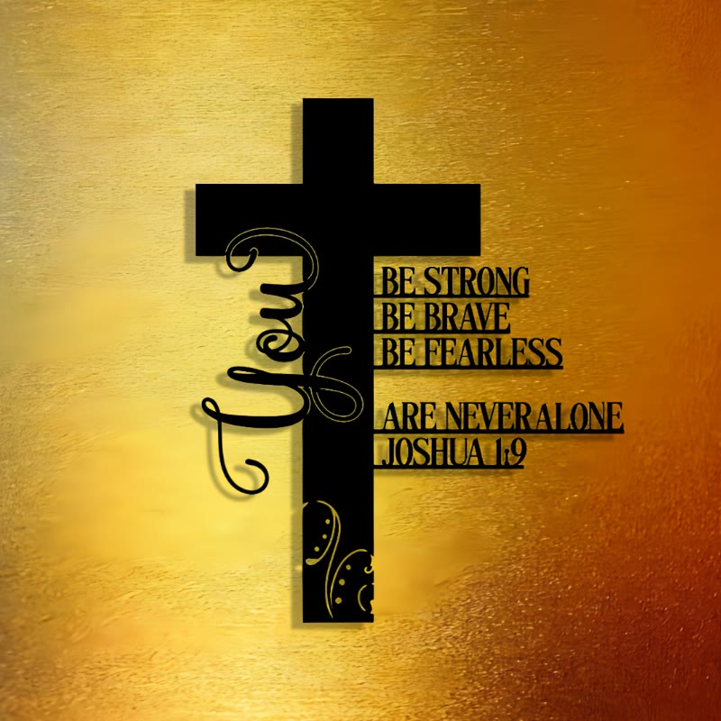 Joshua 1:9 Cross Metal Wall Decor: A Symbol of Fearless Faith