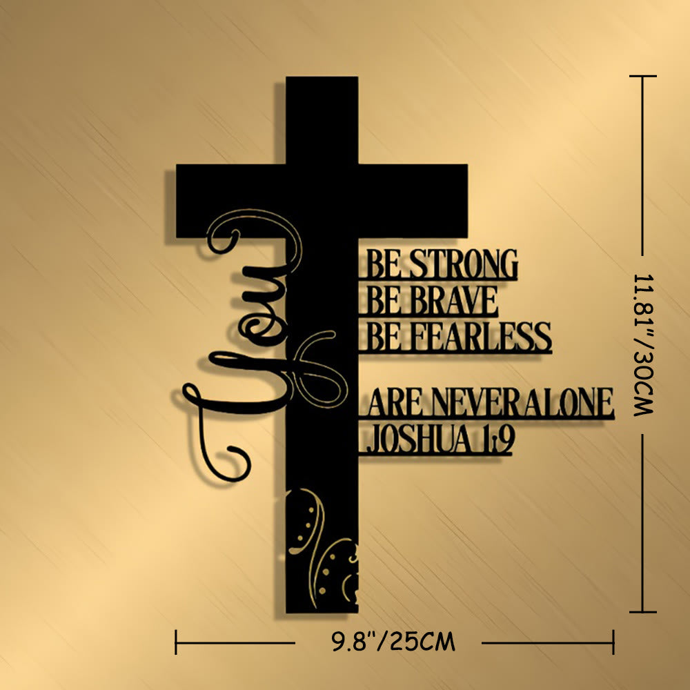 Joshua 1:9 Cross Metal Wall Decor: A Symbol of Fearless Faith