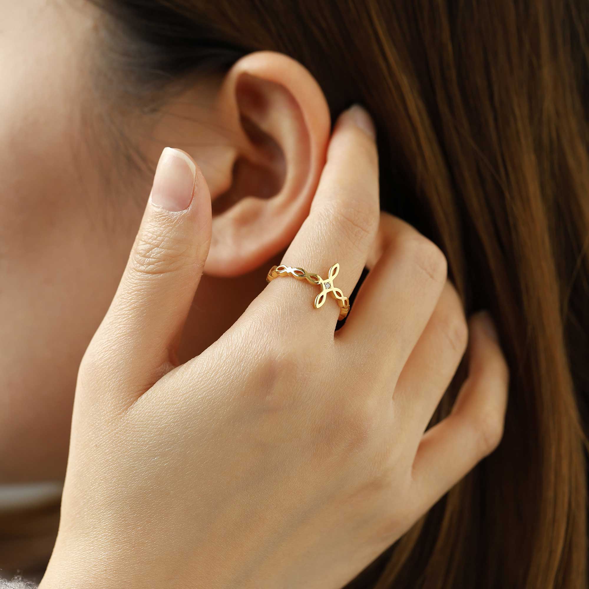 Divine Harmony Ichthys Cross Faith Protection Statement Ring