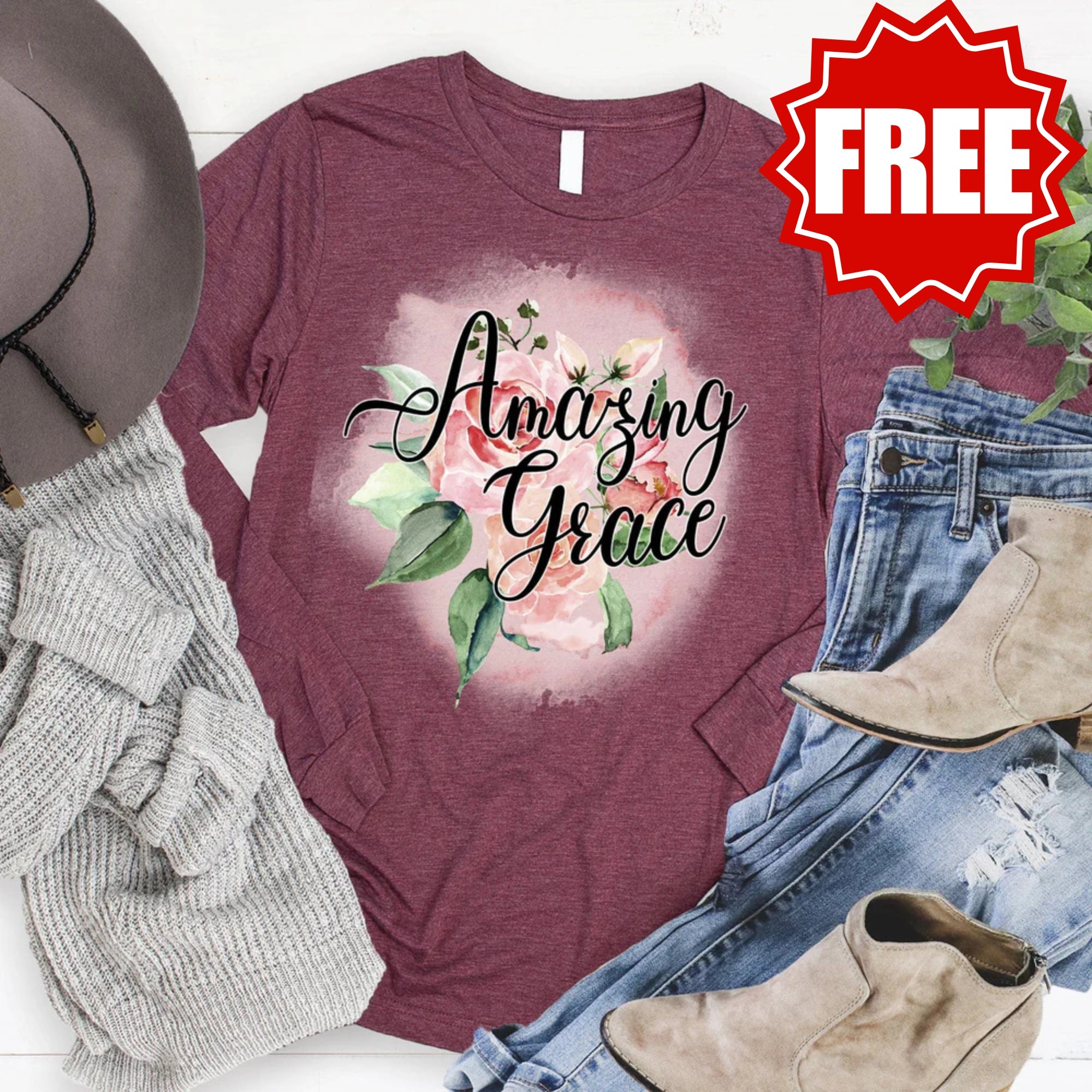 Amazing Grace Rose Long Sleeve