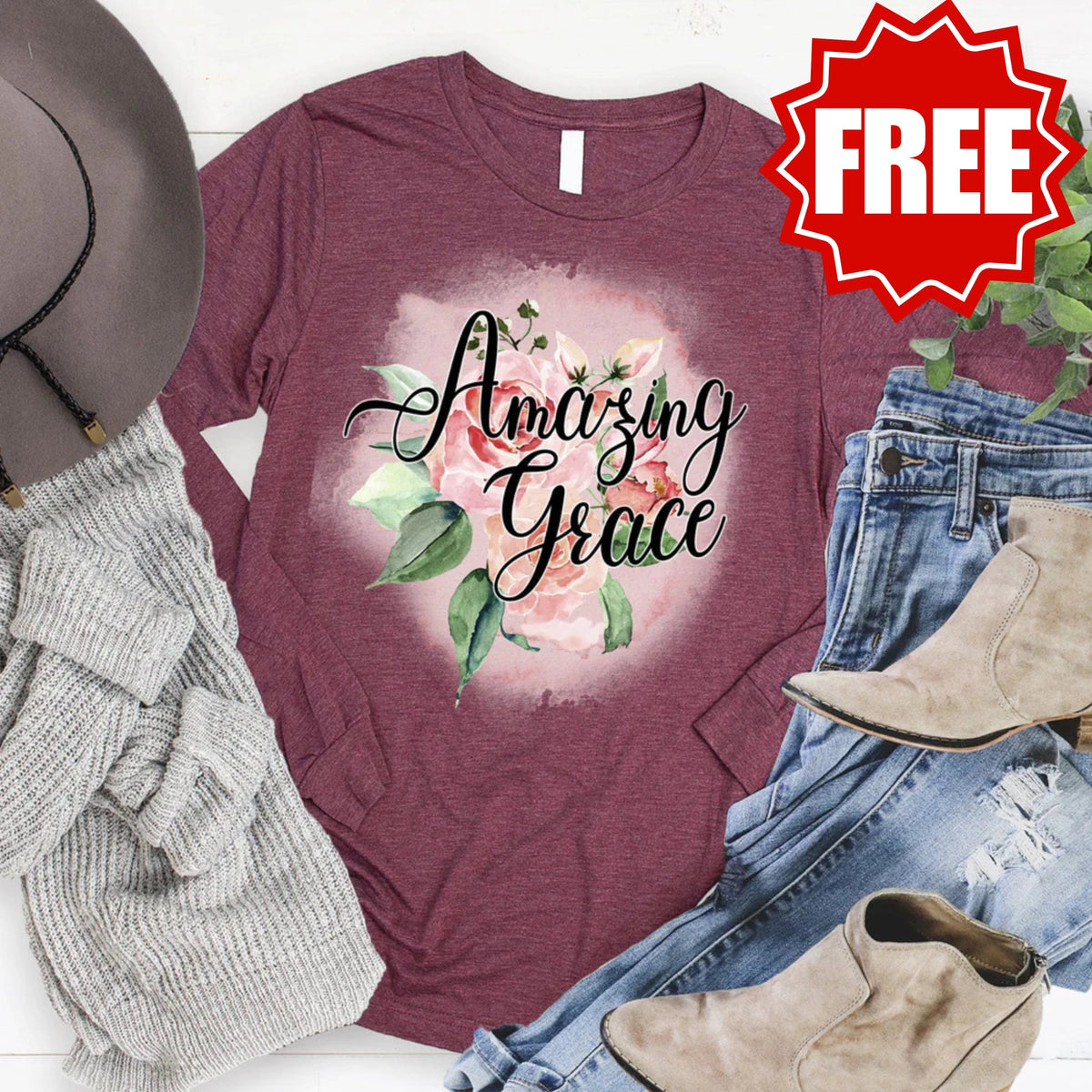 Amazing Grace Rose Long Sleeve