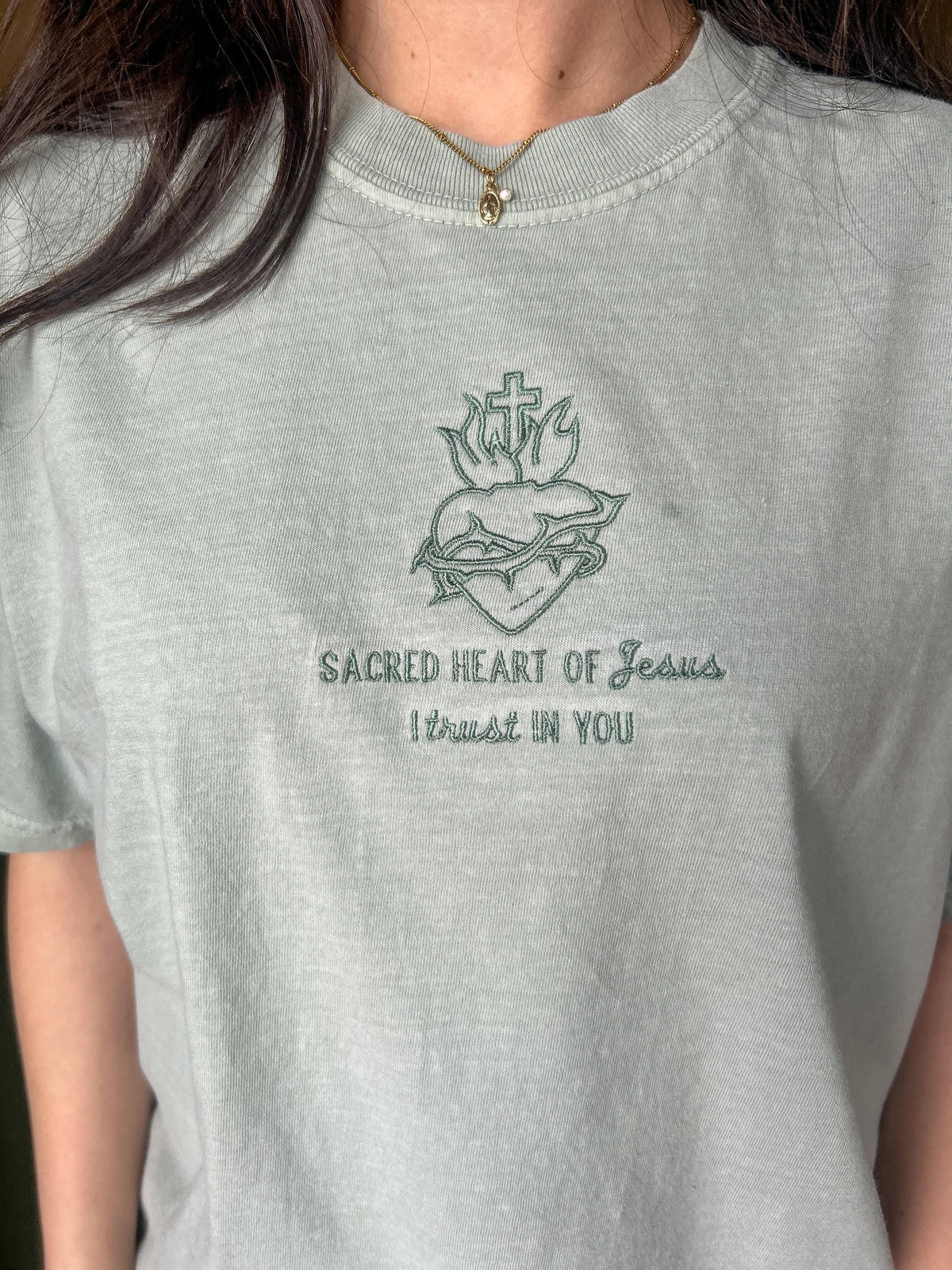 Embroidered Sacred Heart of Jesus Sweatshirt