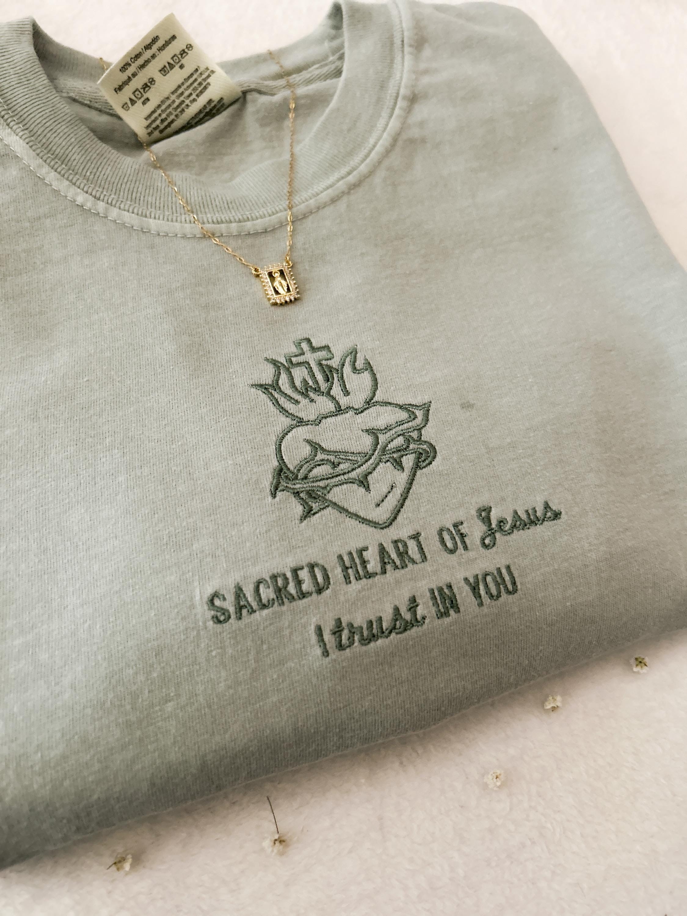 Embroidered Sacred Heart of Jesus Sweatshirt