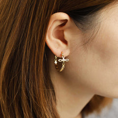 Divine Harmony Ichthys Cross Faith Protection Hoop Earrings