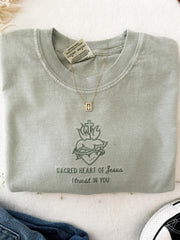 Embroidered Sacred Heart of Jesus Sweatshirt