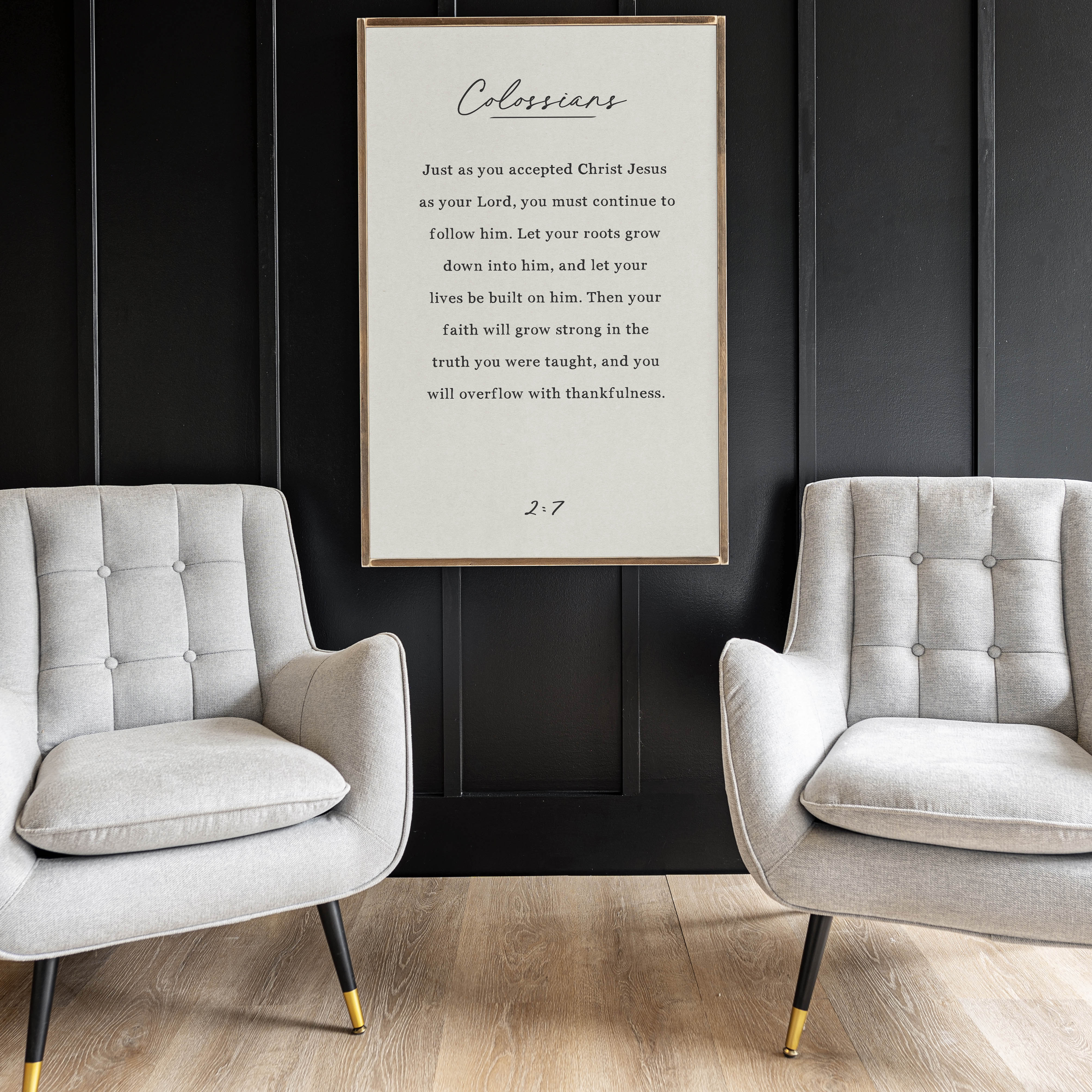 Colossians 2:6-7 | Framed Wooden Art
