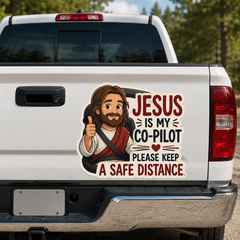 Jesus Is My Co-Pilot, Adhesive-Free Magnetic Design, Suitable for Car Doors & Trunks