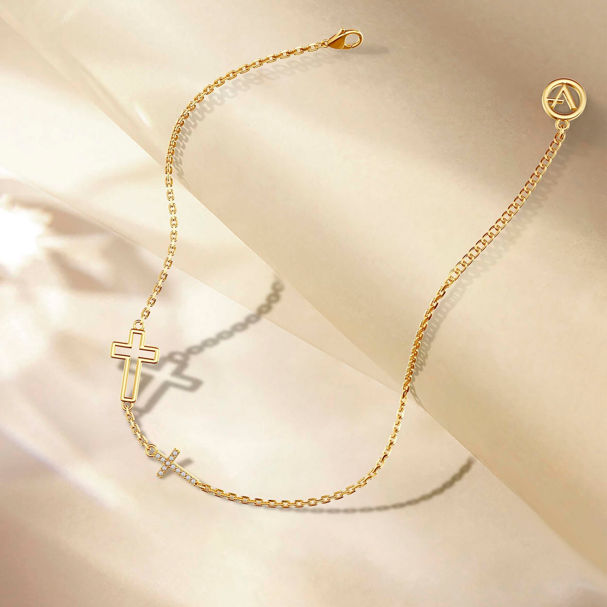 Hollow Cross Chain Bracelet