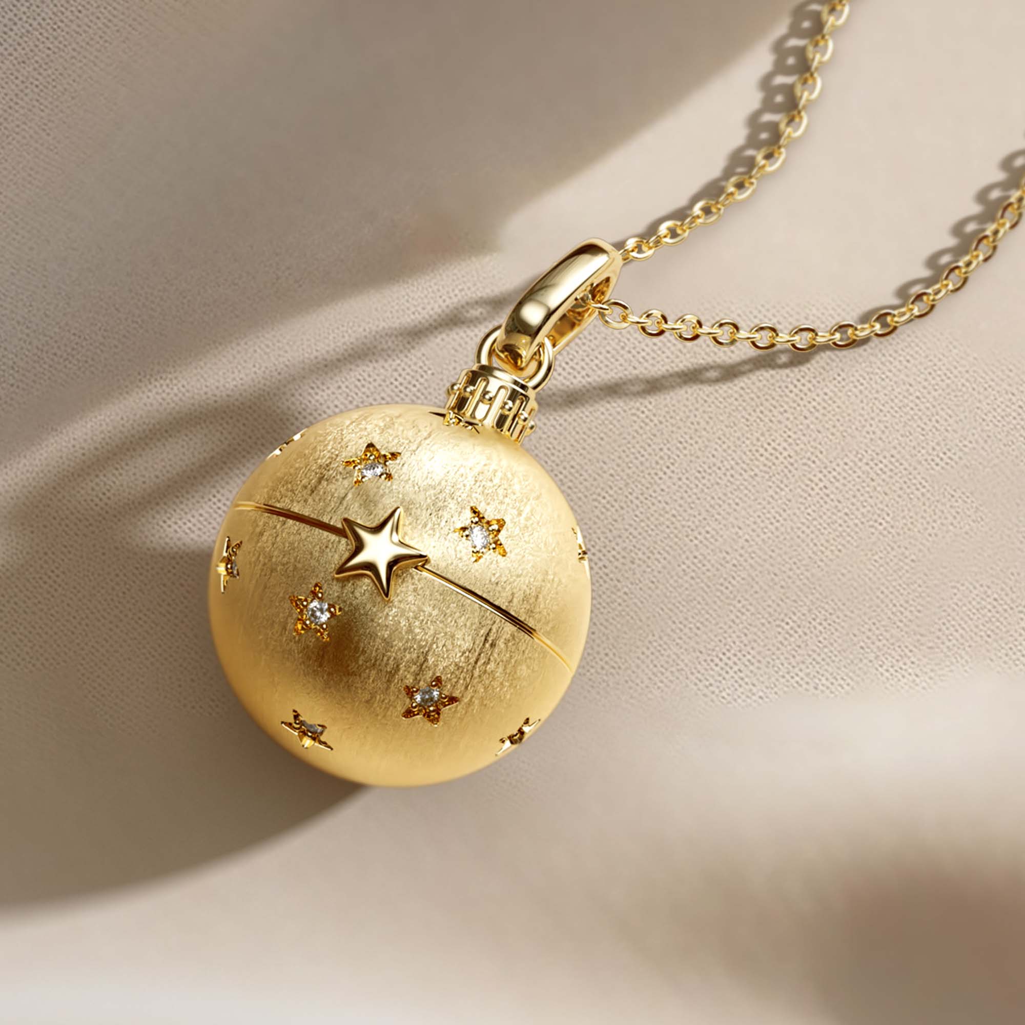 ‘You are My Treasure' Pink Heart Celestial Star Amulet Christmas Ball Locket Pendant