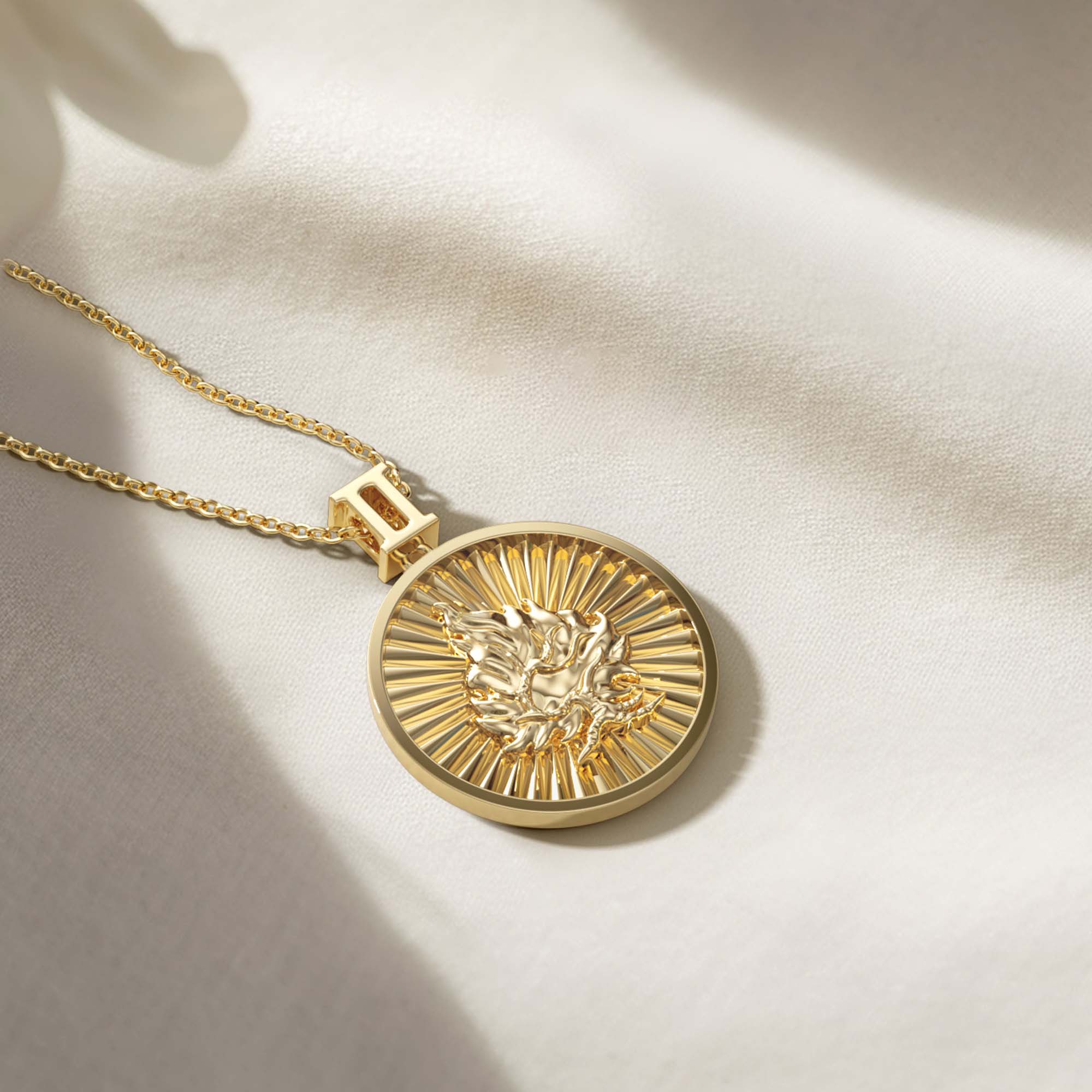 Promised Land Molten Fire Burning Bush Coin Medallion Necklace