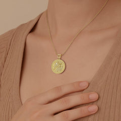 Promised Land Strength & Bravery Coin Medallion Necklace