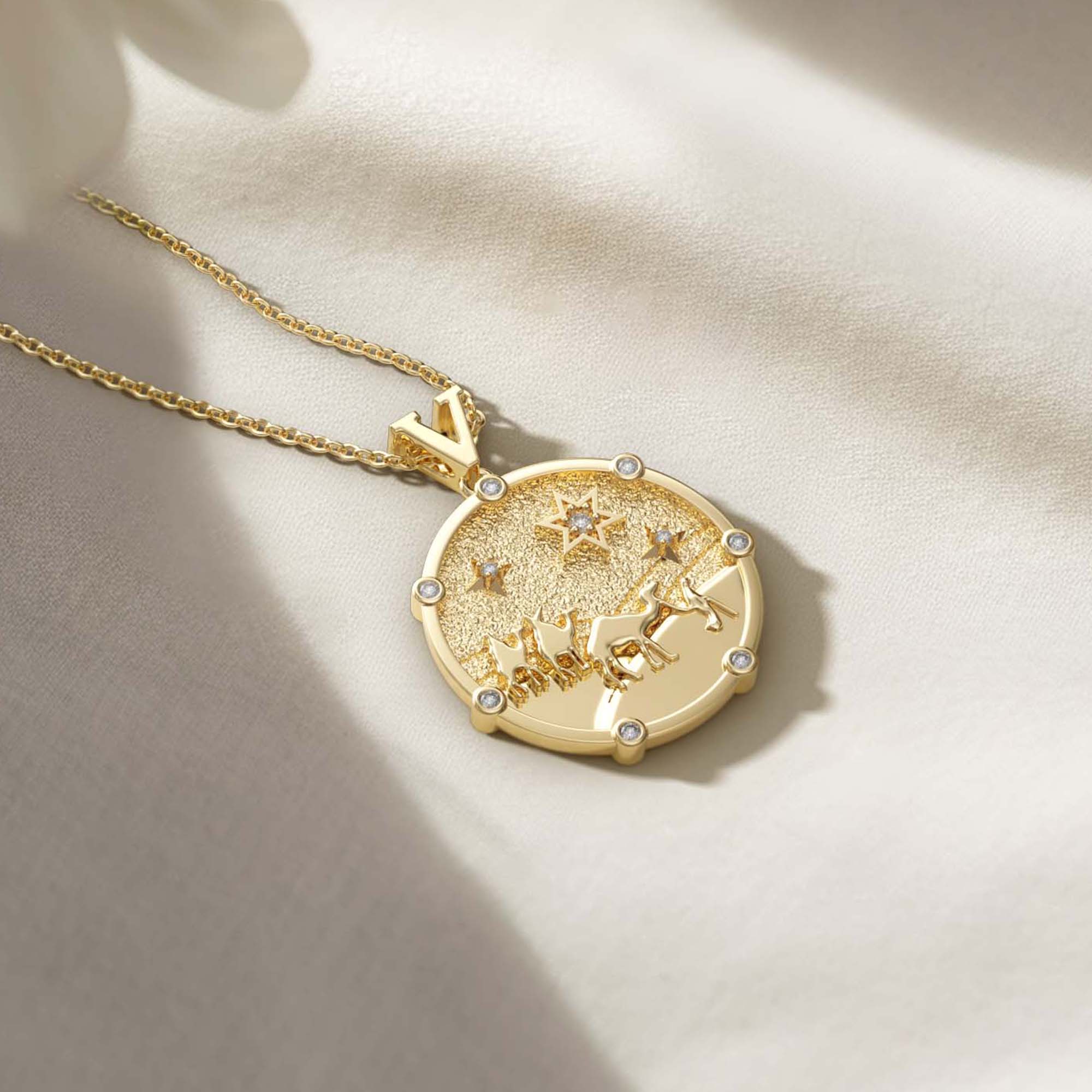 Promised Land Follow Your Star Three Wise Men Coin Medallion Necklace