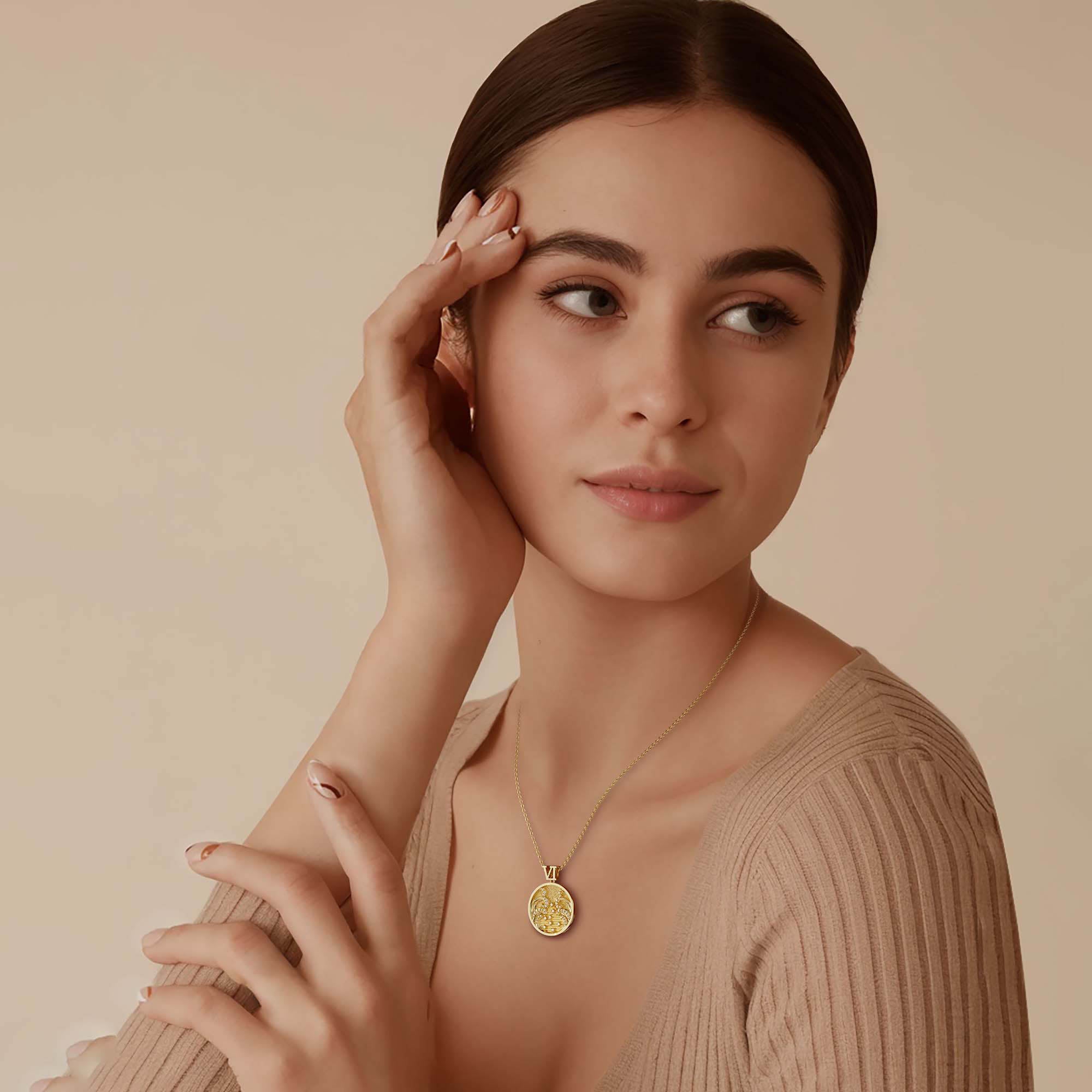 Promised Land Wave Faith Coin Medallion Necklace