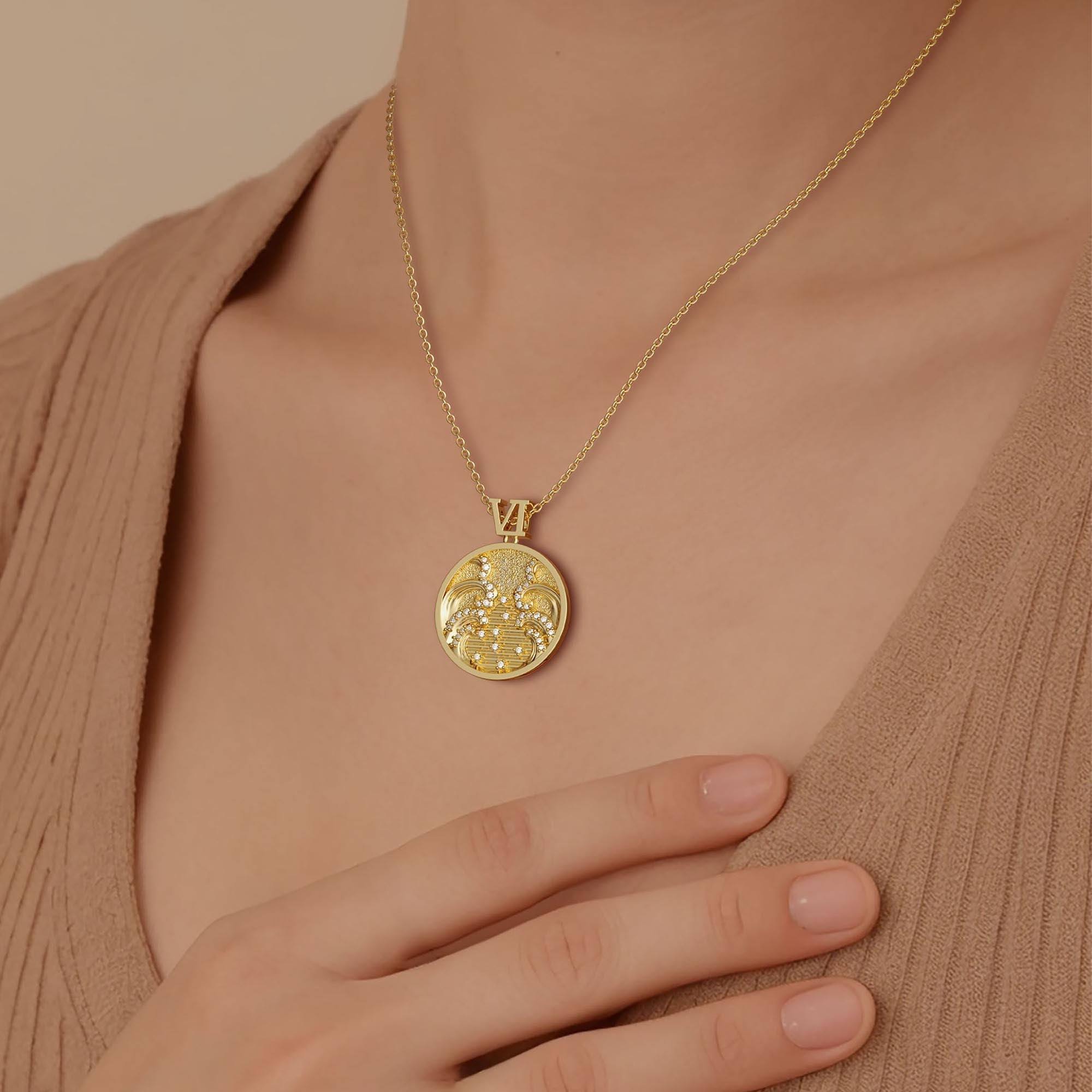 Promised Land Wave Faith Coin Medallion Necklace