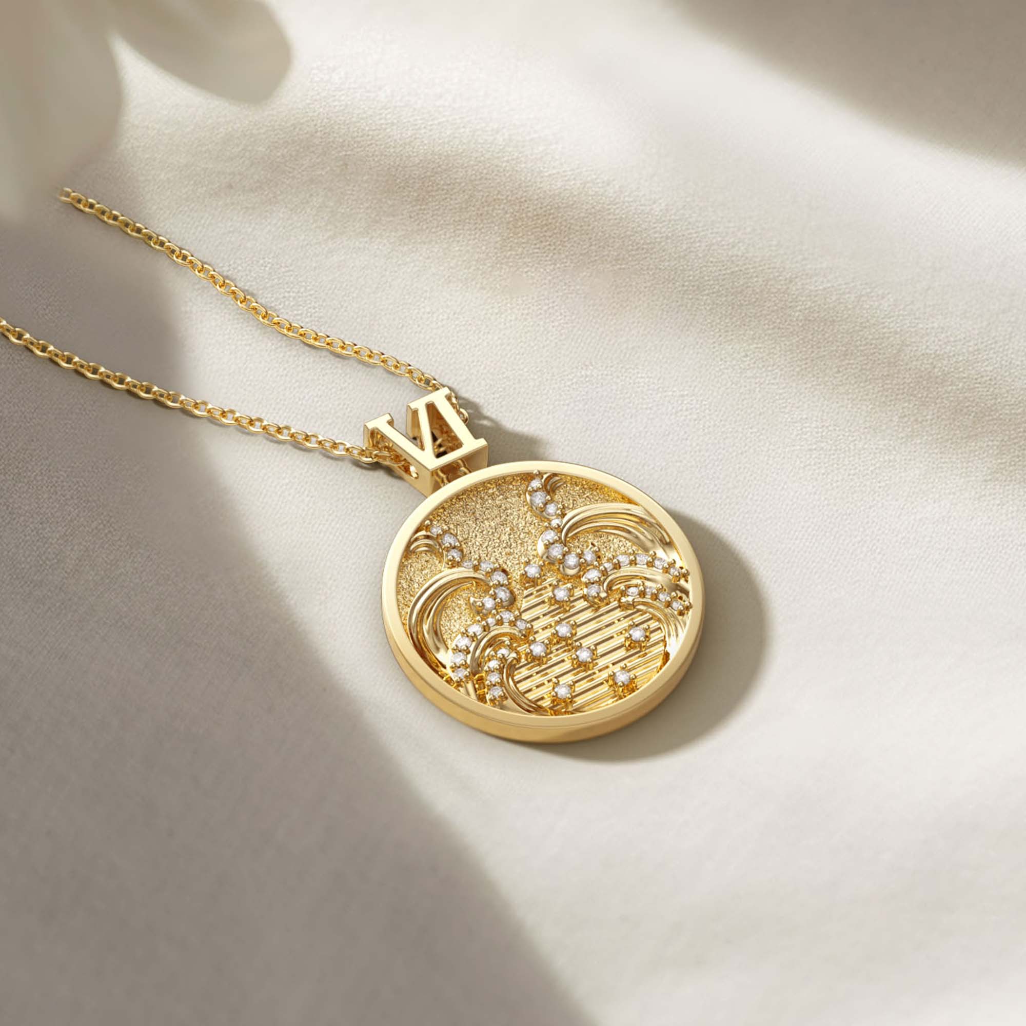 Promised Land Wave Faith Coin Medallion Necklace